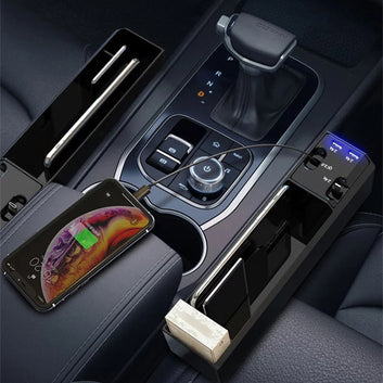 Car Seat Gap Organizer with Integrated Charging Cables